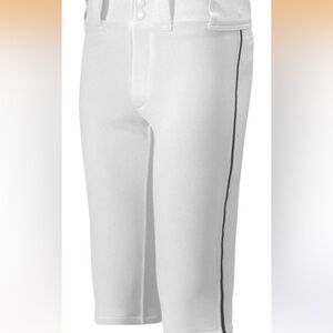 Mizuno Youth Premier Short Piped Pants, White/Black, X-Large/353-4